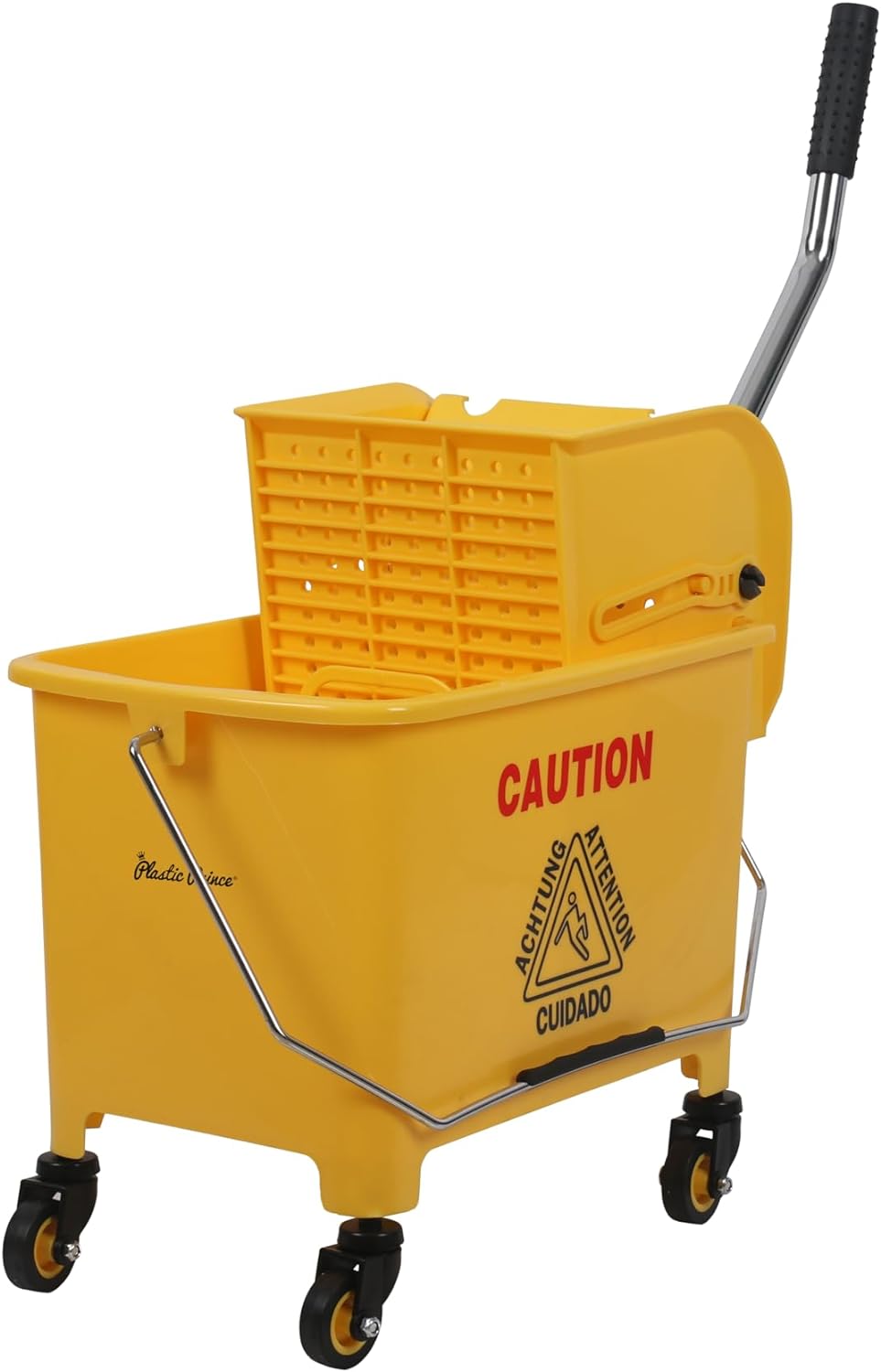 20 Qt Side Press Mop Bucket And Wringer, Yellow - 1