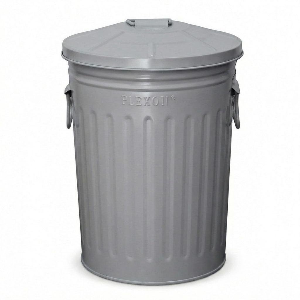 plexon-2-gallon-small-metal-trash-can-with-lid-bathroom-garbage-can-with-lid-bathroom-trash-can-for-bedroom-office-kitchen-indoor-waste-basket-round-powder-coated-gray-bucket
