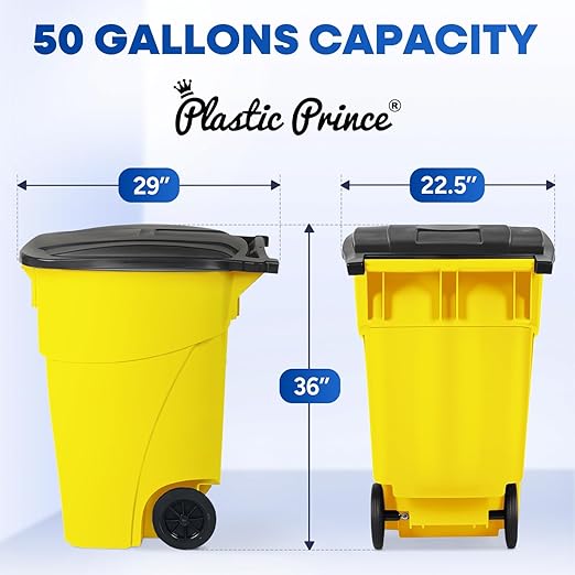 50 Gallon Rollout Container, Yellow-P575-01153