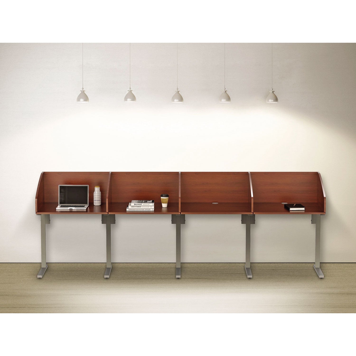 Study Carrell Add On, 1-Leg, 31.25 x 23.25 x 45.25, Cherry
