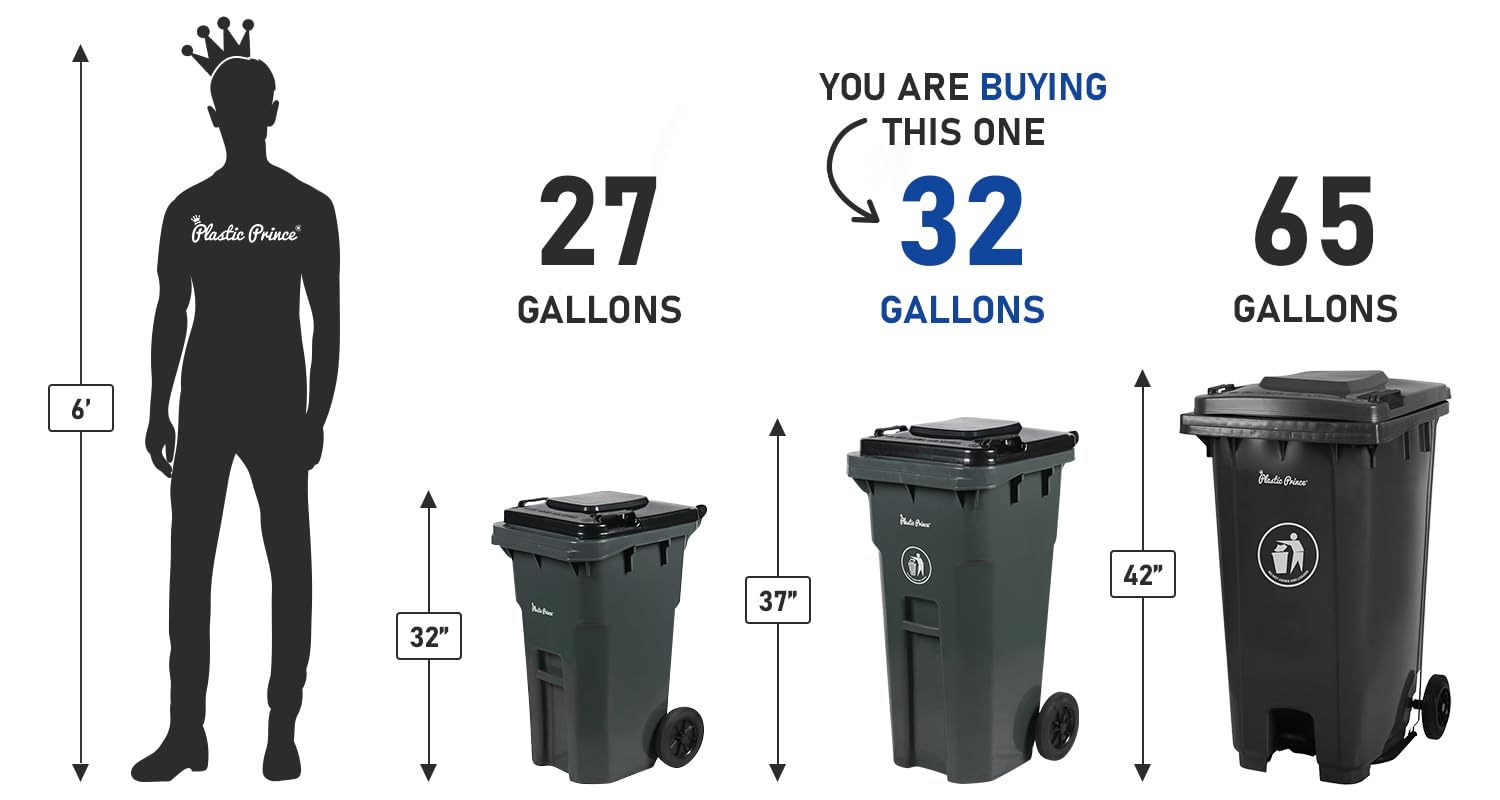 32 Gal Gray Rollout Container