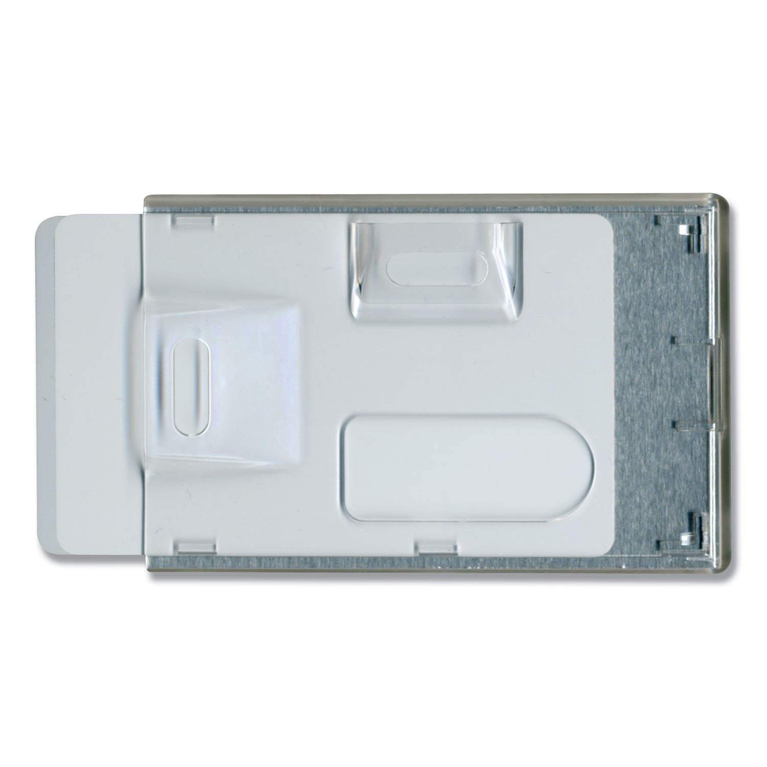 Rigid Two-Badge RFID Blocking Smart Card Holder, Horizontal/Vertical, Clear 3.68" x 2.38" Holder, 3.38" x 2.13" Insert, 20/PK - 