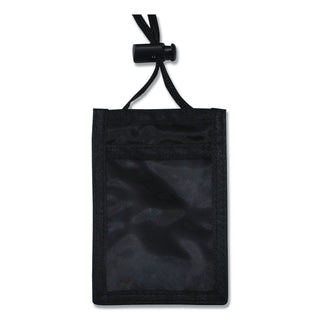 ID Badge Holders with Convention Neck Pouch, Vertical, Black/Clear 3.25" x 5" Holder, 2.38" x 3.5" Insert, 48" Cord, 12/Pack