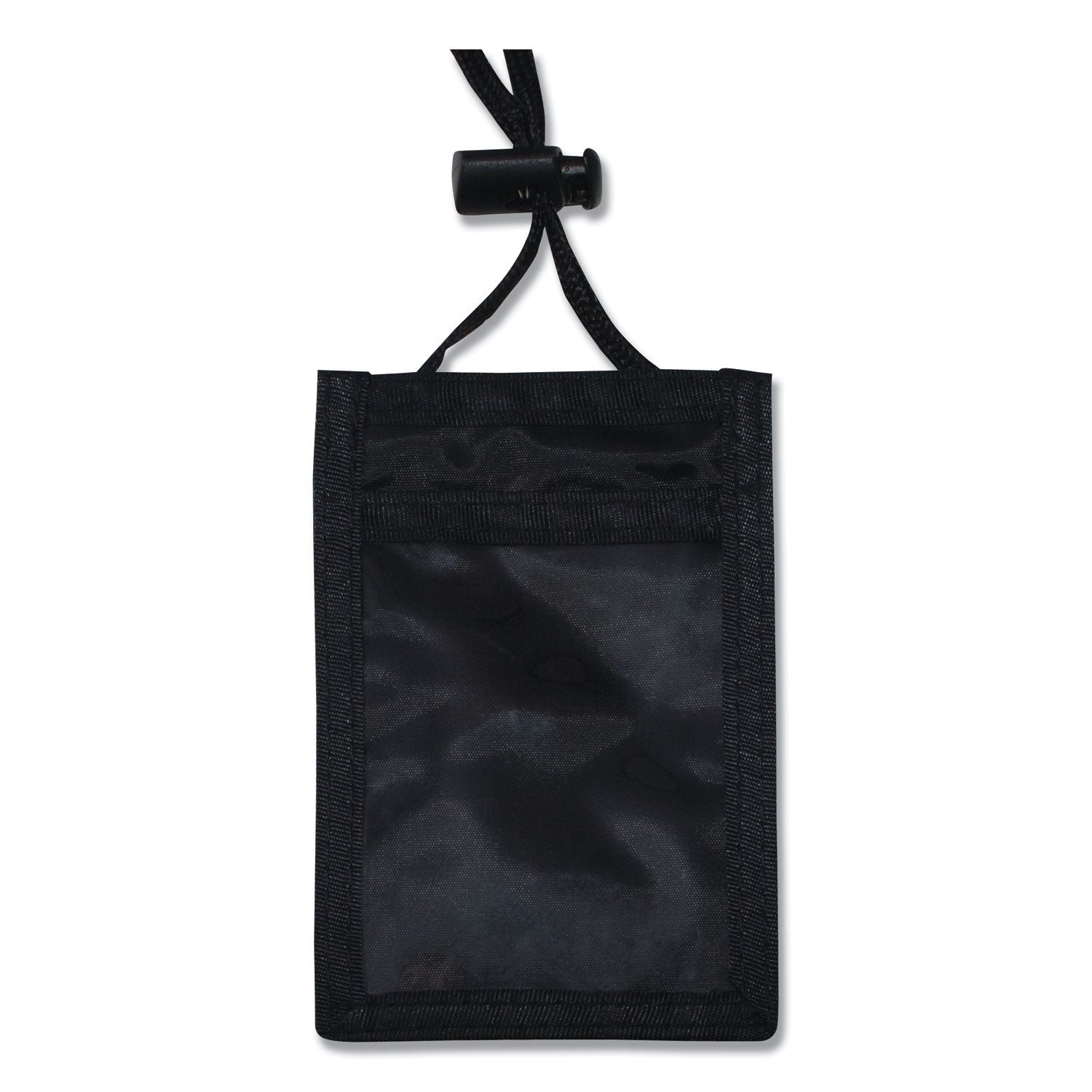 ID Badge Holders with Convention Neck Pouch, Vertical, Black/Clear 3.25" x 5" Holder, 2.38" x 3.5" Insert, 48" Cord, 12/Pack