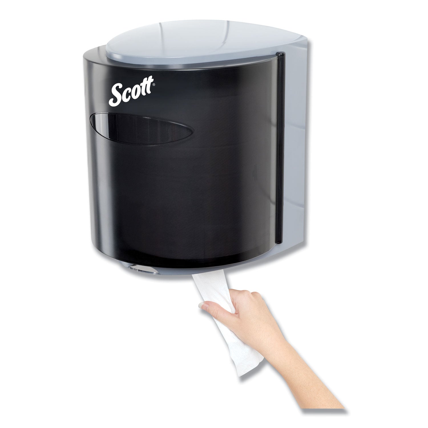 Roll Center Pull Towel Dispenser, 10.3 x 9.3 x 11.9, Smoke/Gray - 
