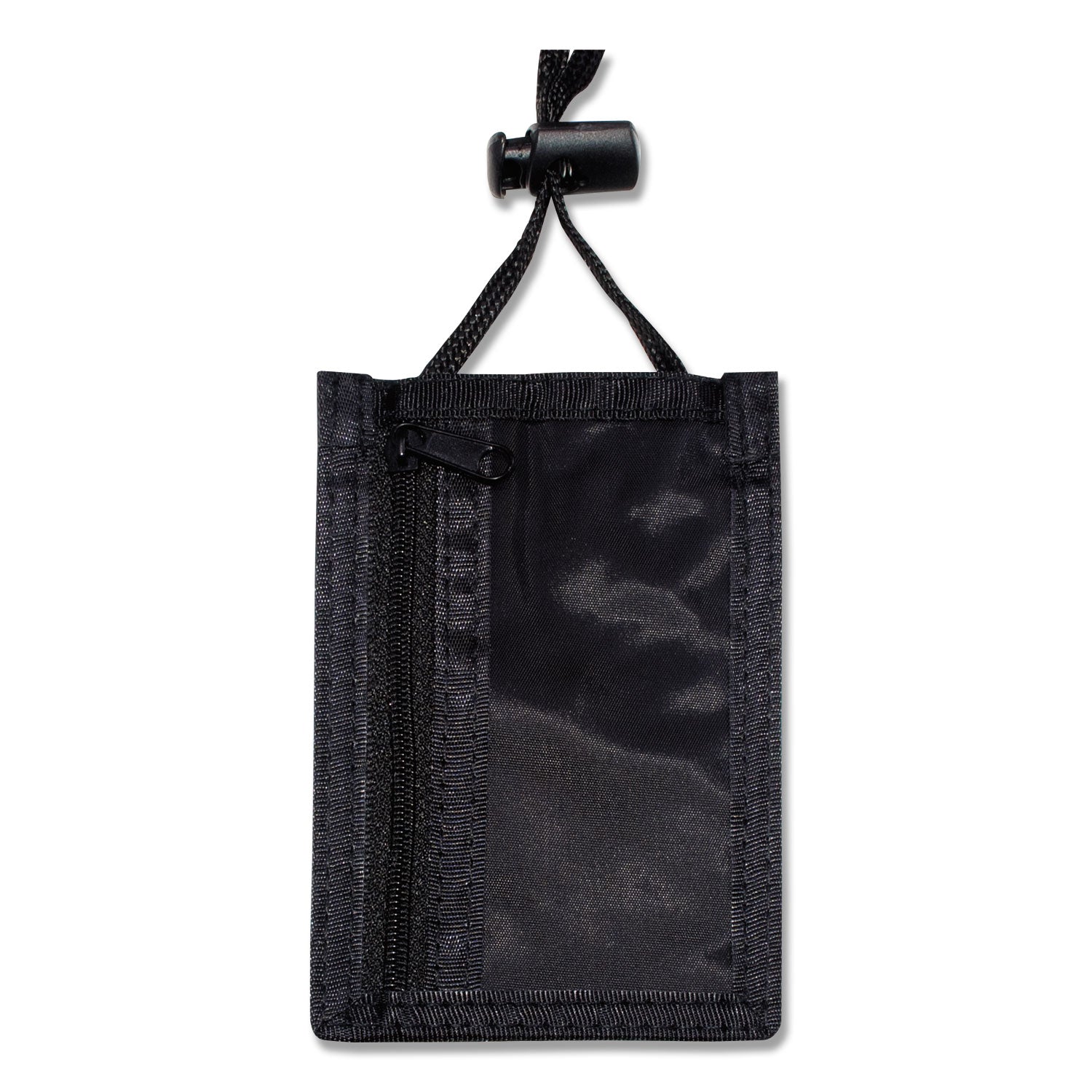 ID Badge Holders with Convention Neck Pouch, Vertical, Black/Clear 3.25" x 5" Holder, 2.38" x 3.5" Insert, 48" Cord, 12/Pack