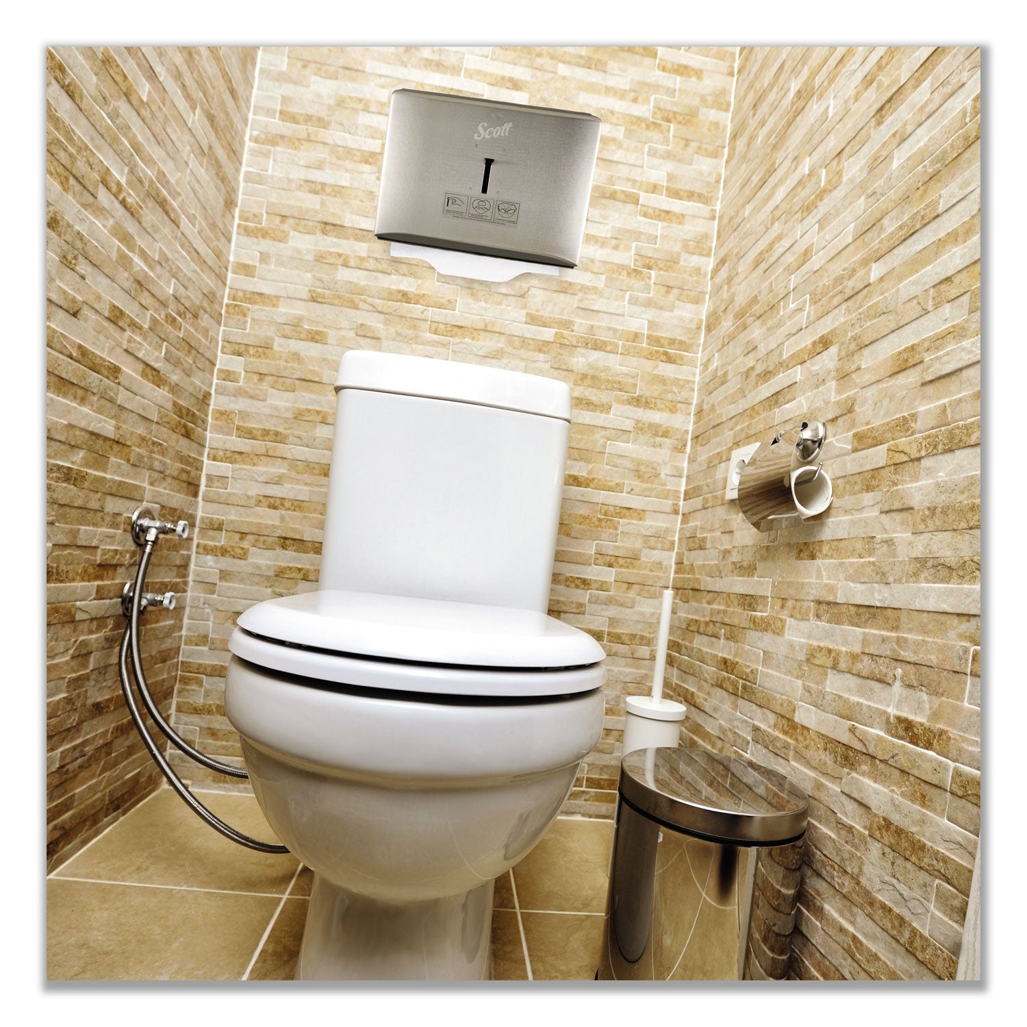 Personal Seat Cover Dispenser, 16.6 x 2.5 x 12.3, Stainless Steel