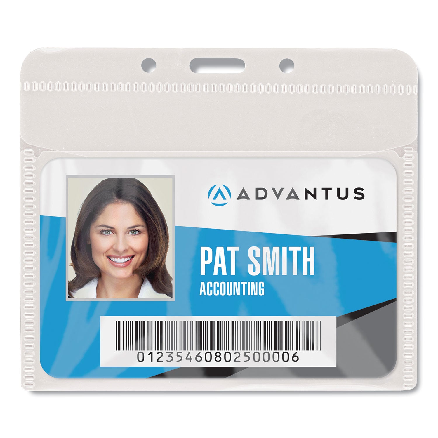 PVC-Free Badge Holders, Horizontal, Clear 4.5" x 4" Holder, 4.13" x 3.25" Insert, 50/Pack