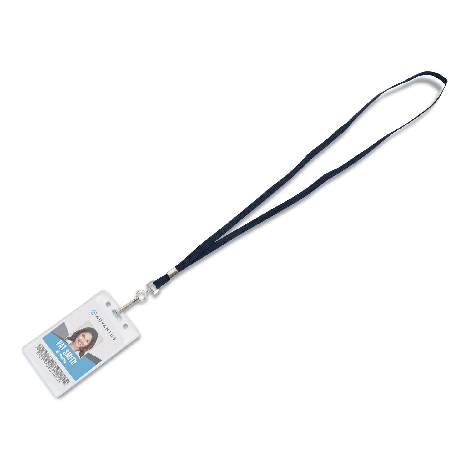 Deluxe Lanyards, Metal J-Hook Fastener, 36" Long, Blue, 24/Box