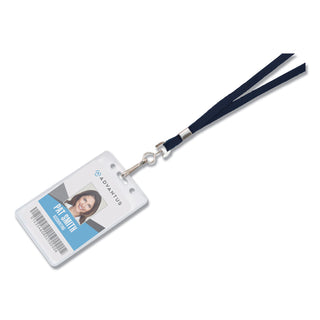 Deluxe Lanyards, Metal J-Hook Fastener, 36" Long, Blue, 24/Box