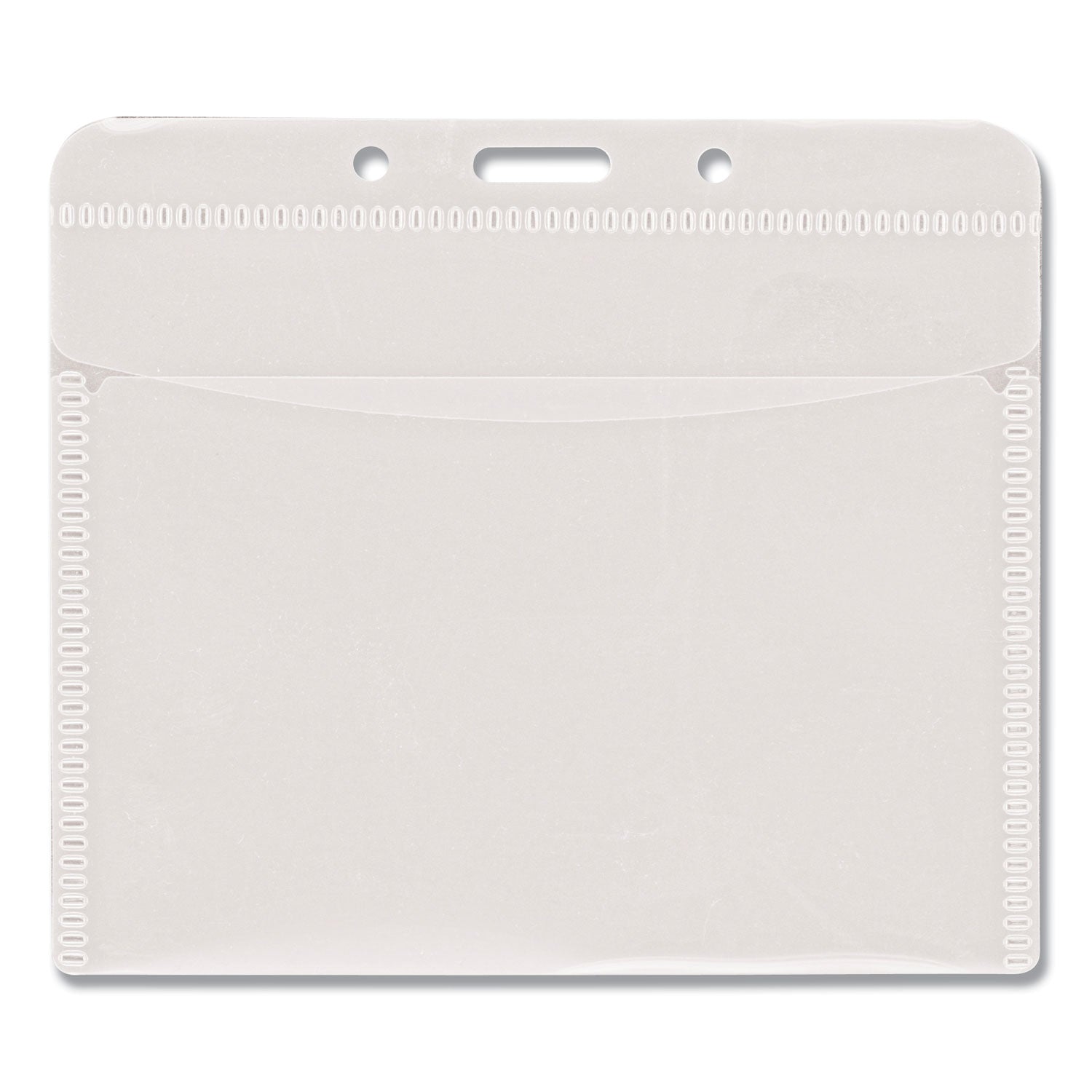 PVC-Free Badge Holders, Horizontal, Clear 4.5" x 4" Holder, 4.13" x 3.25" Insert, 50/Pack