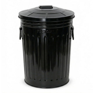 plexon-2-gallon-small-metal-trash-can-with-lid-bathroom-garbage-can-with-lid-bathroom-trash-can-for-bedroom-office-kitchen-indoor-waste-basket-round-powder-coated-black-bucket