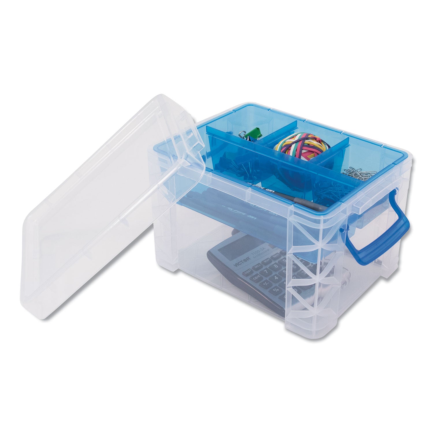 super-stacker-divided-storage-box-5-sections-75-x-1013-x-65-clear-blue_avt37375 - 2