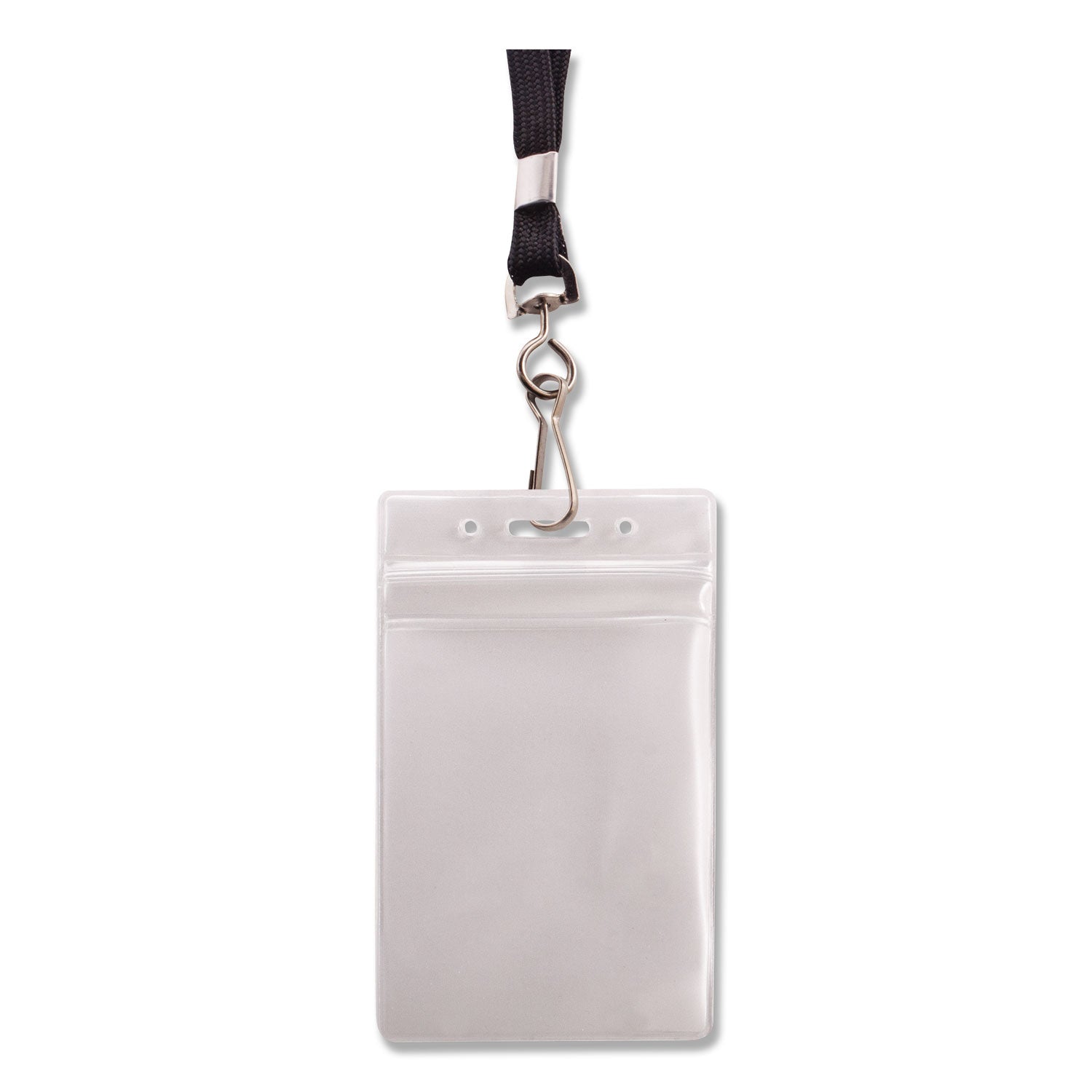 Resealable Badge Holders Combo Pack, 36" Lanyard, Vertical, Transparent Frost 3.68" x 5" Holder, 2.38" x 3.75" Insert, 20/PK