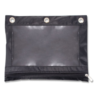 Binder Pencil Pouch, 10 x 7.38, Black/Clear