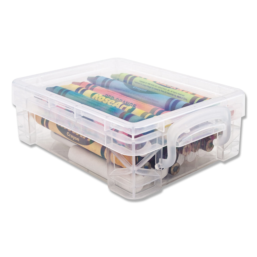 Super Stacker Crayon Box, Plastic, 4.75 x 3.5 x 1.6, Clear