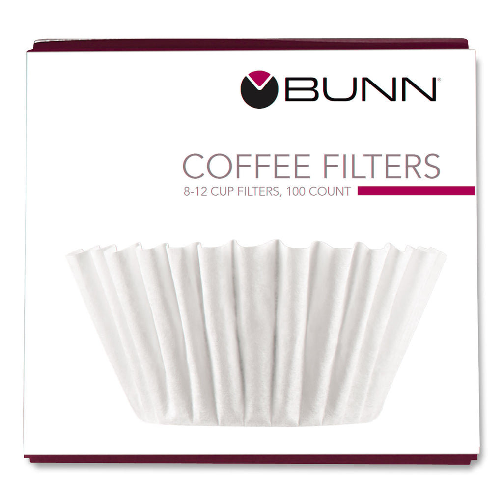 Coffee Filters, 8 to 12 Cup Size, Flat Bottom, 100/Pack, 12 Packs/Carton - 