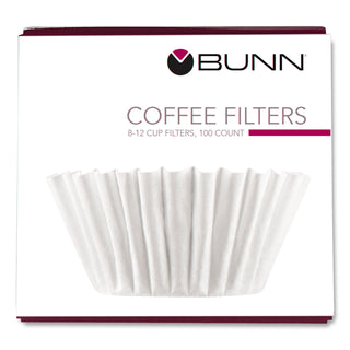 Coffee Filters, 8 to 12 Cup Size, Flat Bottom, 100/Pack, 12 Packs/Carton - 