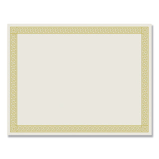 Foil Border Certificates, 8.5 x 11, Ivory/Gold with Channel Gold Border, 12/Pack