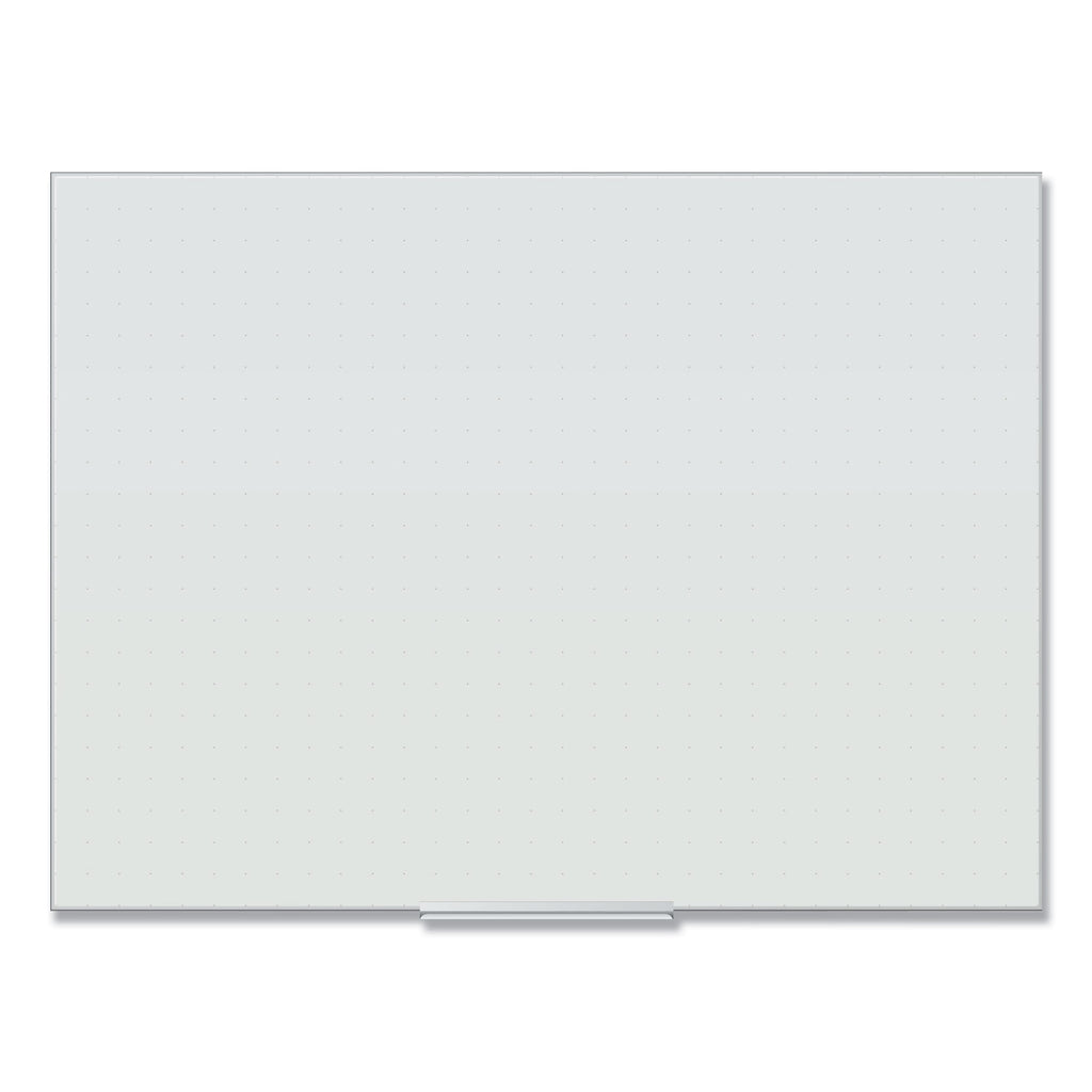 Floating Glass Ghost Grid Dry Erase Board, 47 x 35, White