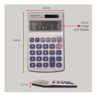EL240SB Handheld Business Calculator, 8-Digit LCD - 