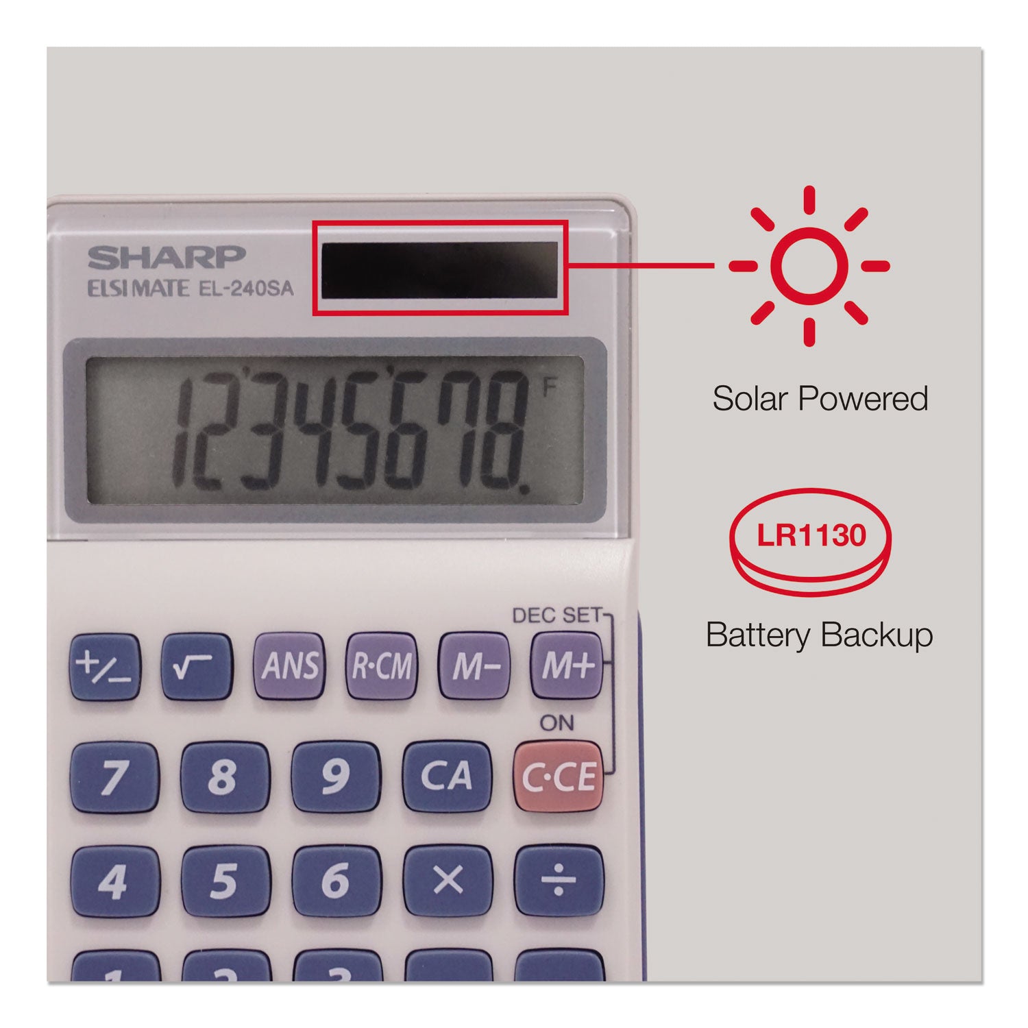 EL240SB Handheld Business Calculator, 8-Digit LCD - 