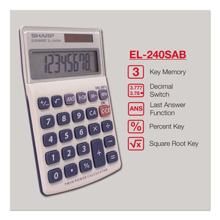 EL240SB Handheld Business Calculator, 8-Digit LCD - 