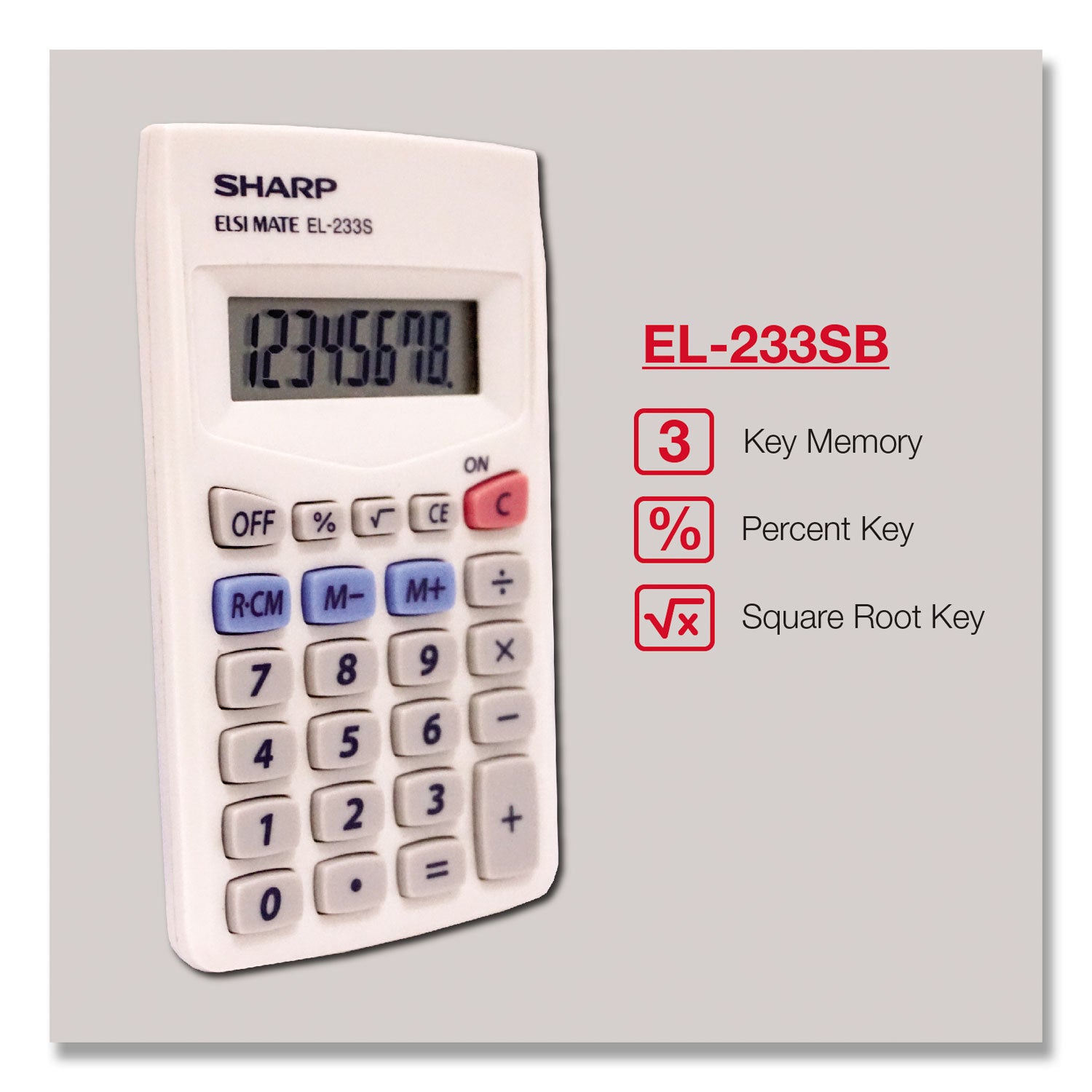 EL233SB Pocket Calculator, 8-Digit LCD - 