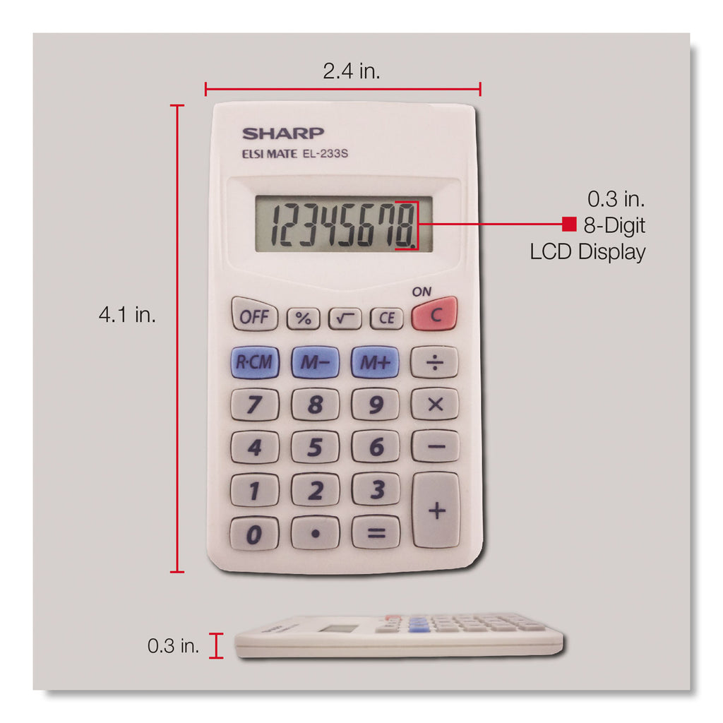 EL233SB Pocket Calculator, 8-Digit LCD - 