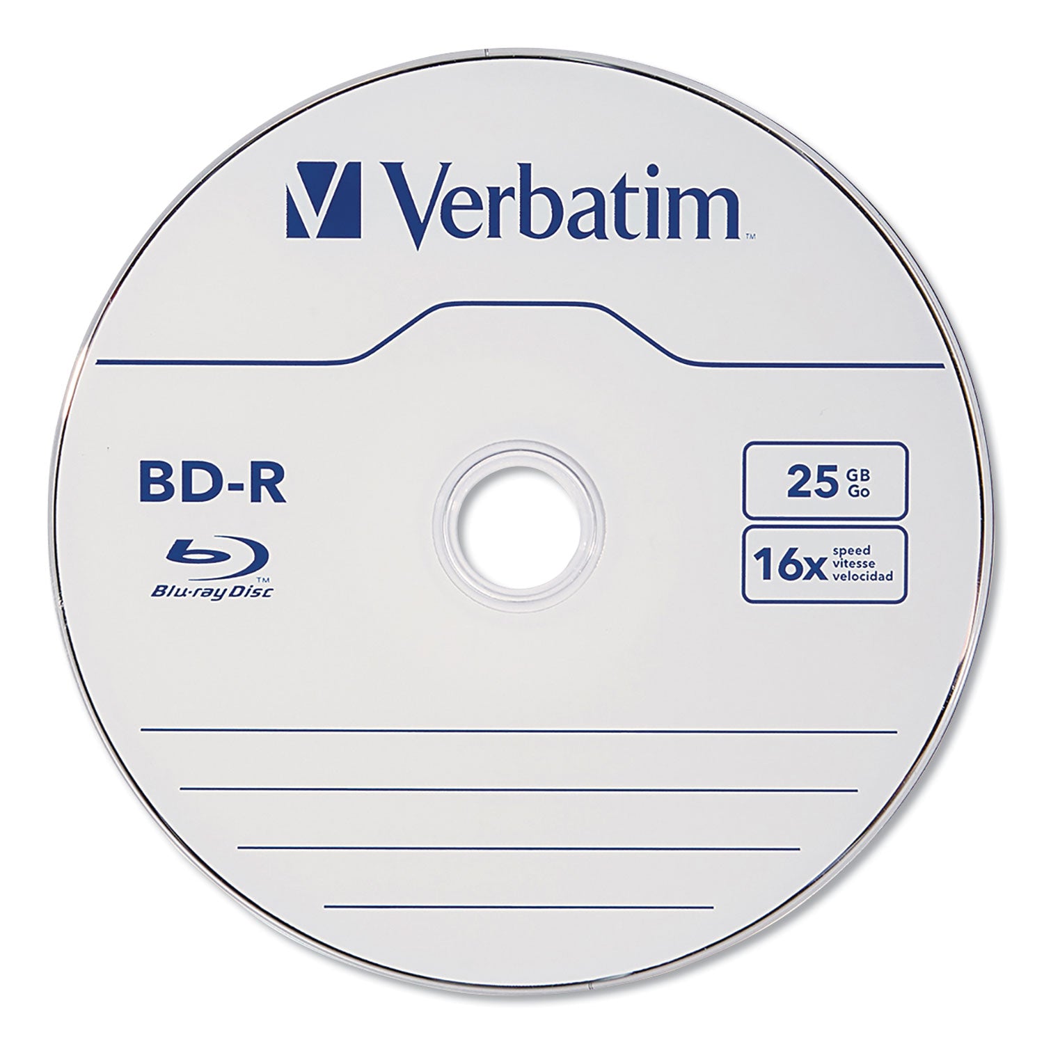 BD-R Blu-Ray Disc, 25 GB, 16x, White, 25/Pack - 