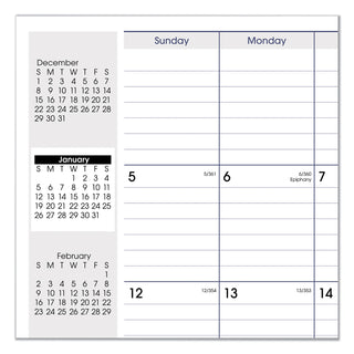 DayMinder Monthly Planner, Ruled Blocks, 12 x 8, Black Cover, 14-Month (Dec to Jan): 2023 to 2025