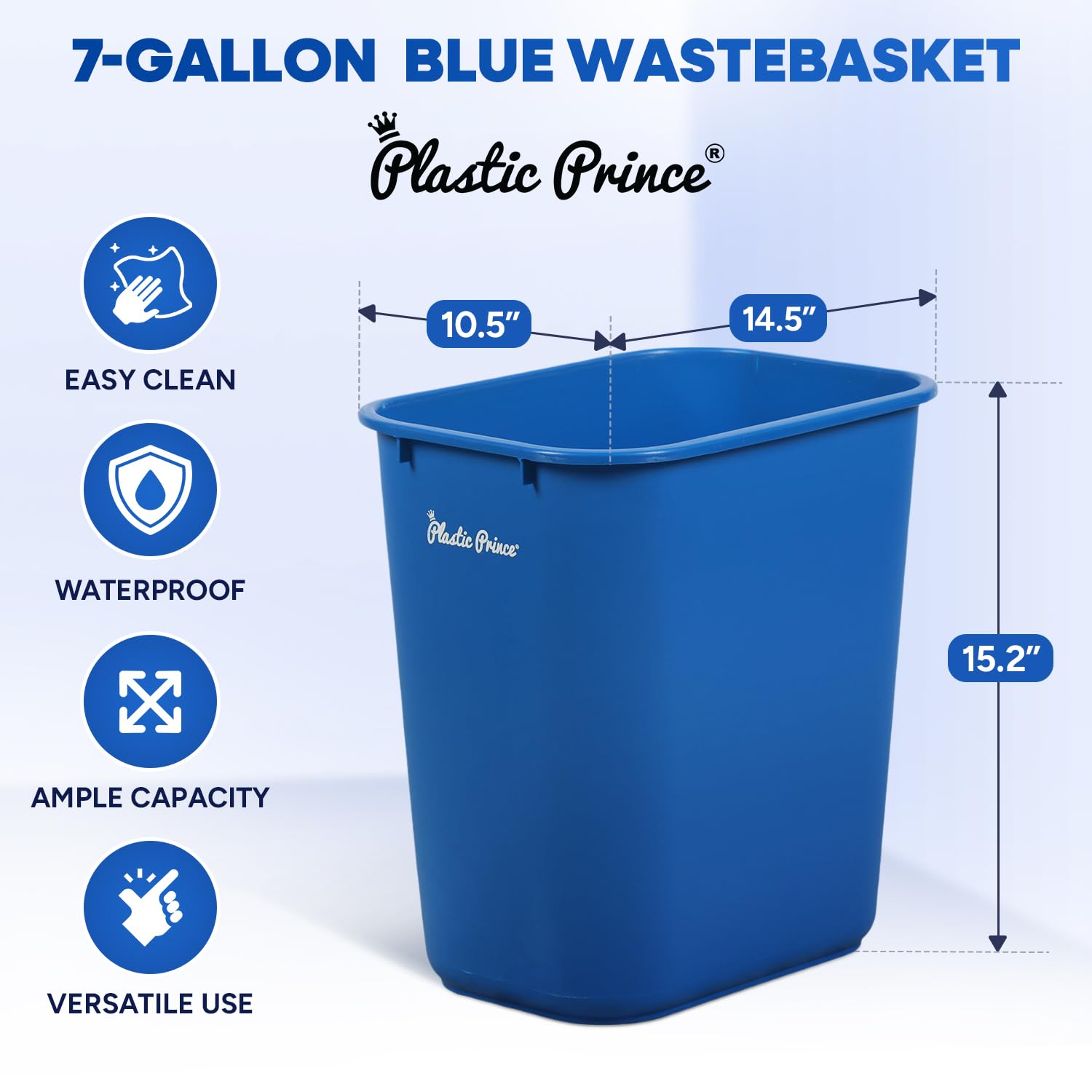 28-QT Blue Wastebasket