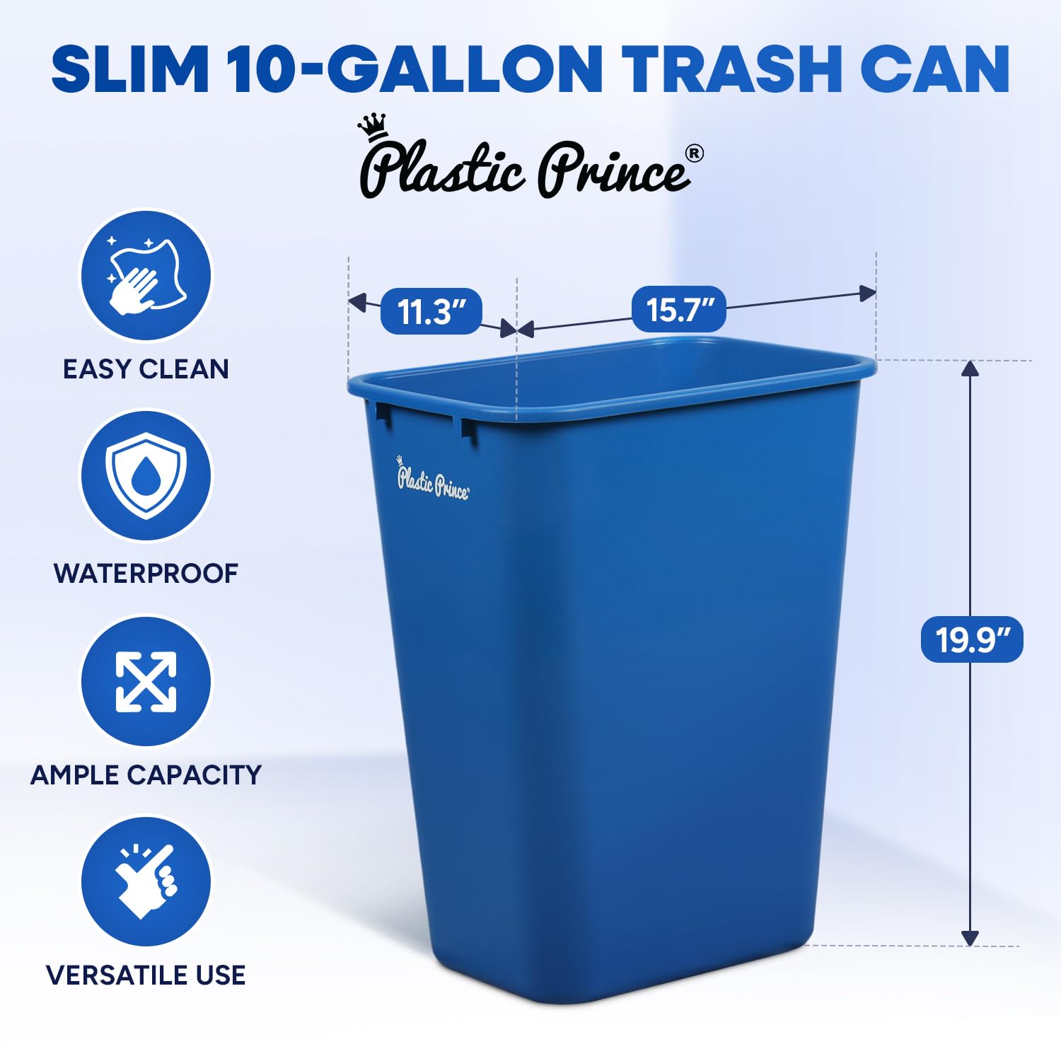 40-QT Blue Wastebasket