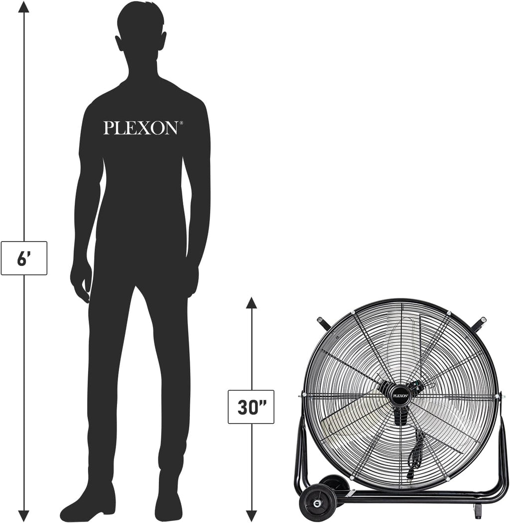 24 in. Black High Velocity Drum Fan, 2-Speed