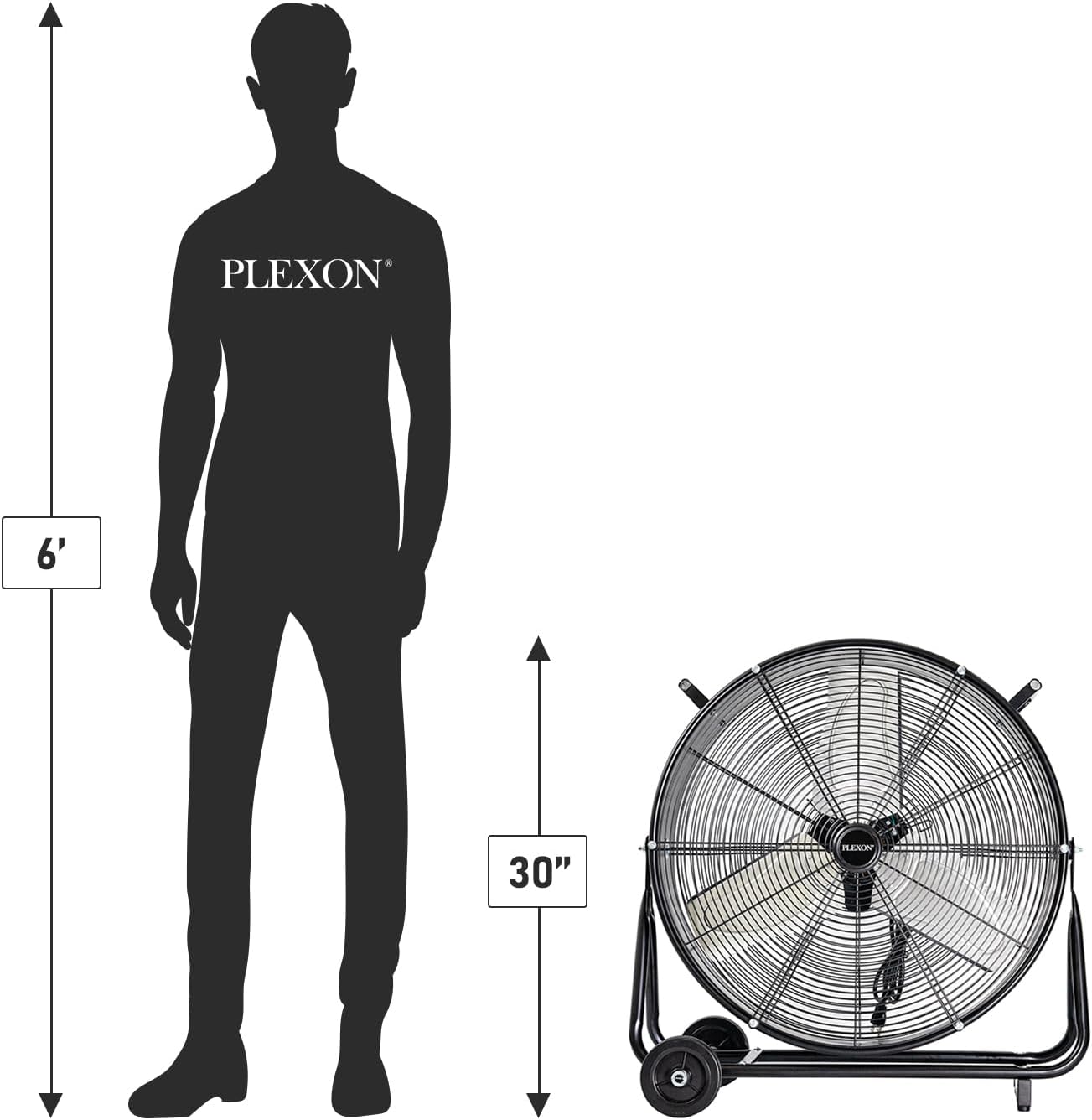24 in. Black High Velocity Drum Fan, 2-Speed