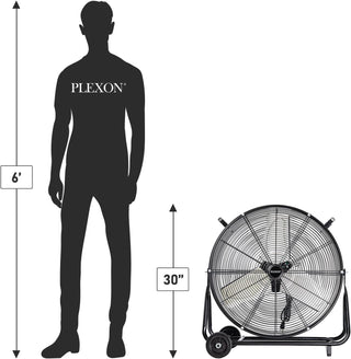 24 in. Black High Velocity Drum Fan, 2-Speed