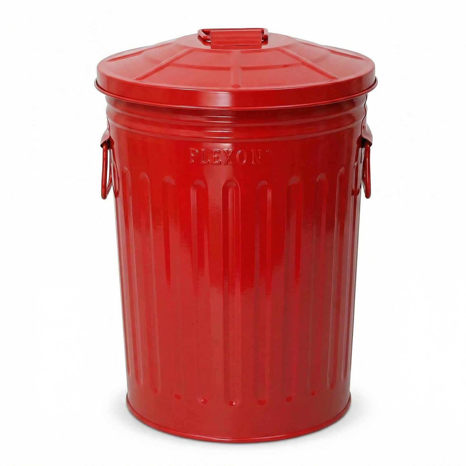 plexon-2-gallon-small-metal-trash-can-with-lid-bathroom-garbage-can-with-lid-bathroom-trash-can-for-bedroom-office-kitchen-indoor-waste-basket-round-powder-coated-red-bucket