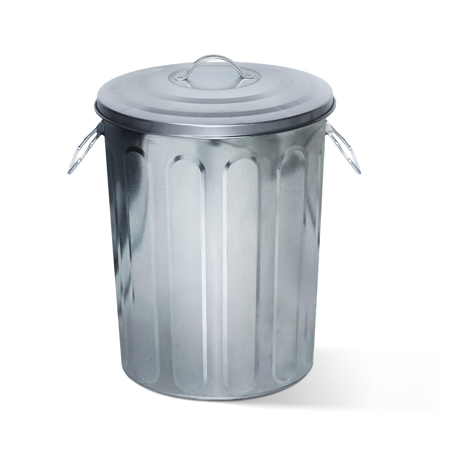 5-Gallon Galvanized Steel Round Trash Can with Lid