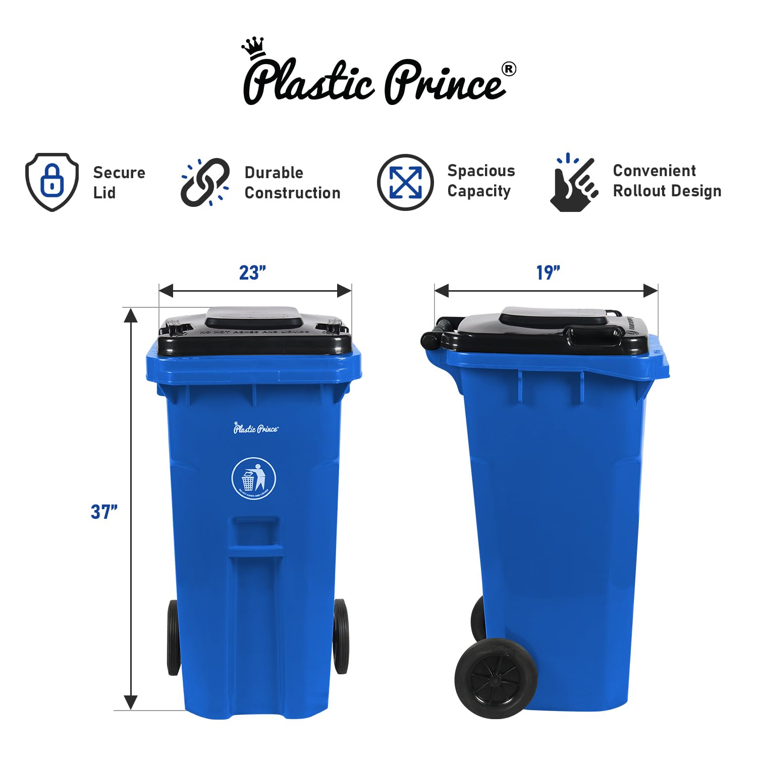 32 Gal Blue Rollout Container