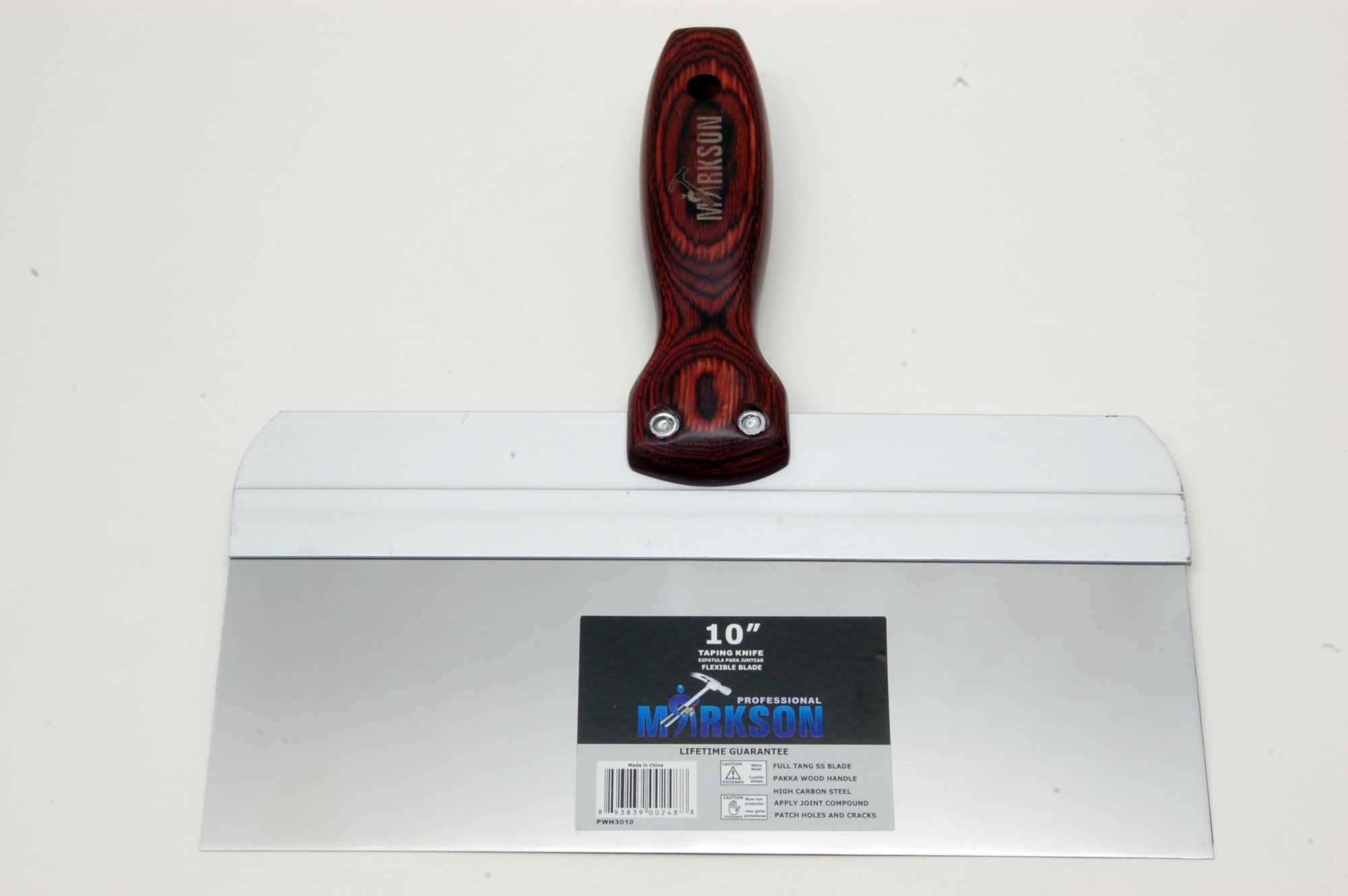 10" Pakka Wooden Handle Stainless Steel Straight Taping Knife