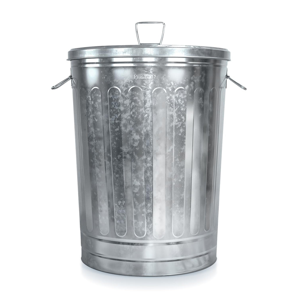 31-Gallon Galvanized Steel Round Trash Can with Lid