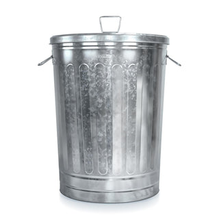 31-Gallon Galvanized Steel Round Trash Can with Lid
