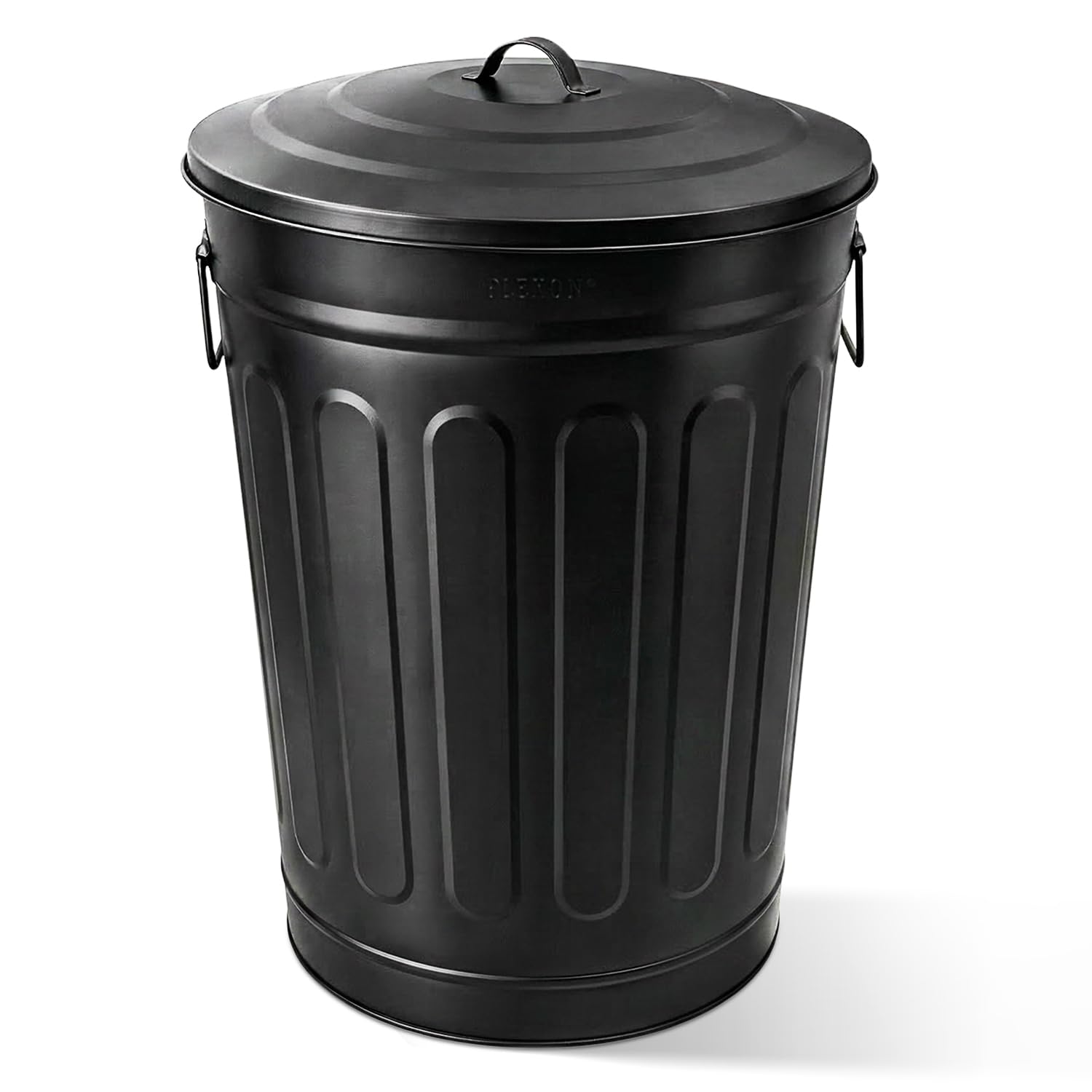 plexon-metal-trash-can-with-lid-13-gallon-decorative-outdoor-trash-can-heavy-duty-galvanized-metal-bucket-with-lid-for-garage-workshop-storage-farmhouse-black