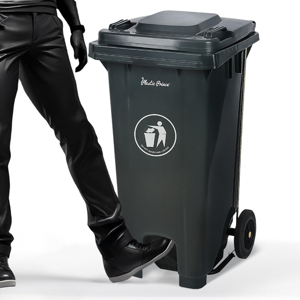 32 Gal Gray Step-On Rollout Container