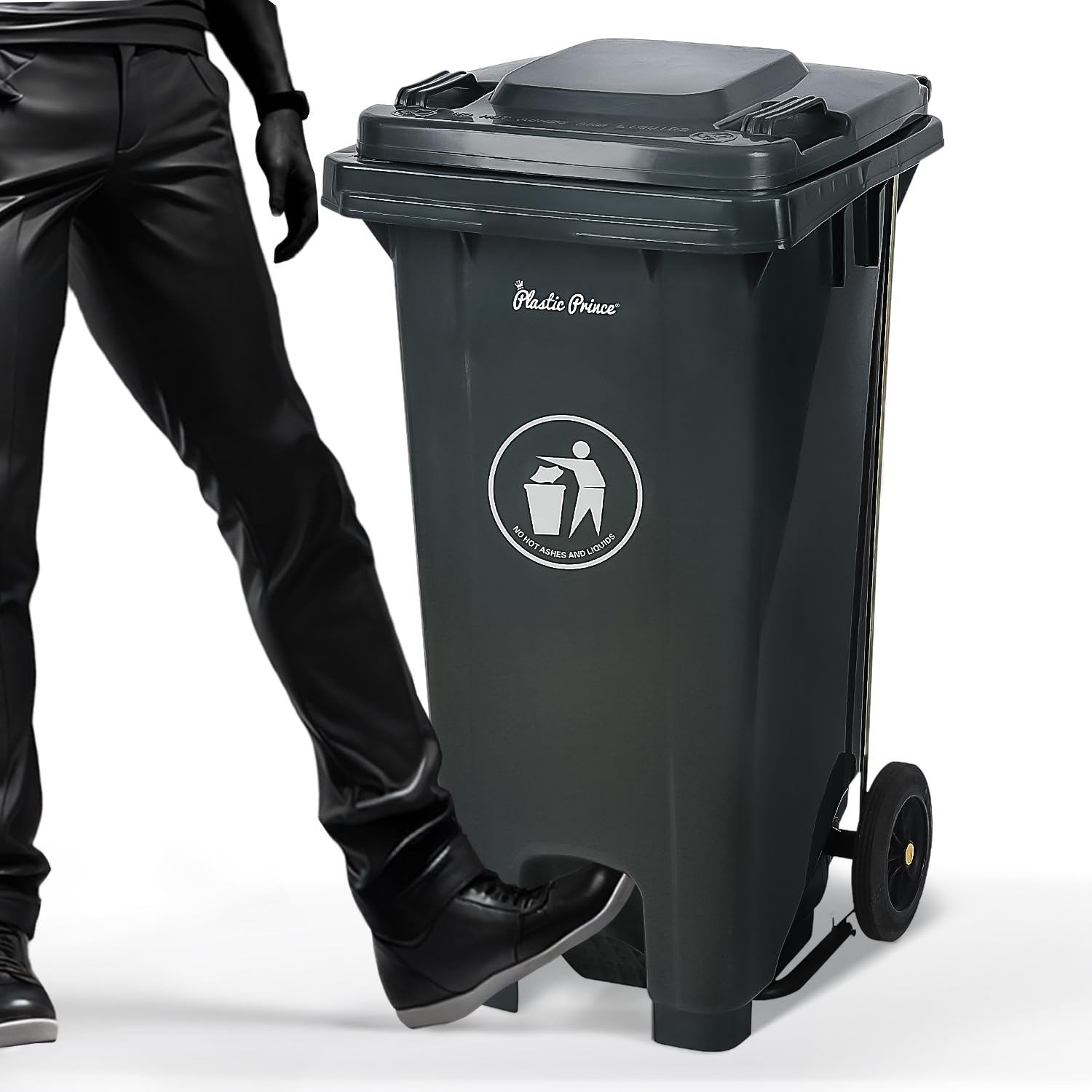 32 Gal Gray Step-On Rollout Container