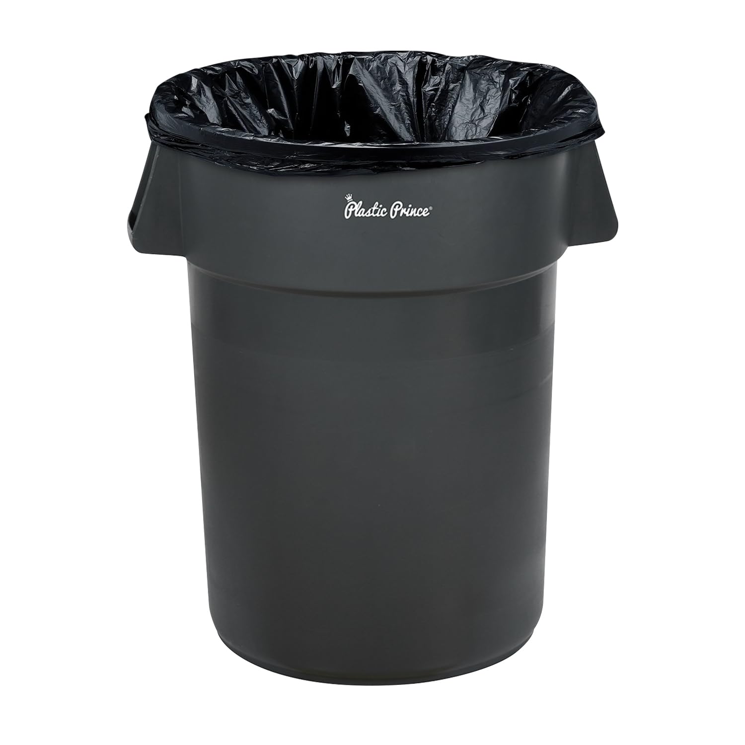 32 Gal Gray Round Trash Can