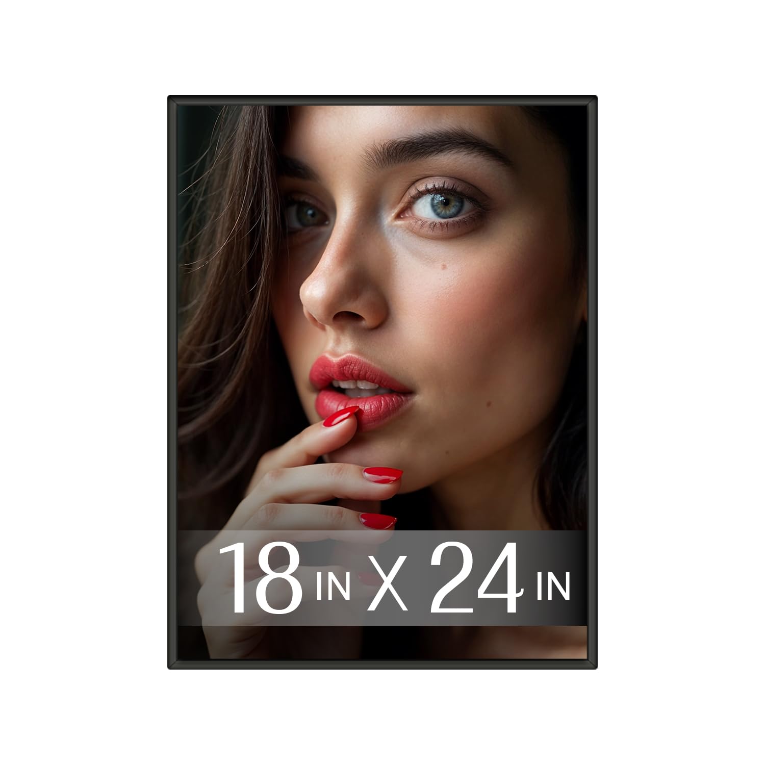 Black Poster Frame, 18" x 24" For Horizontal & Vertical Wall Mounting