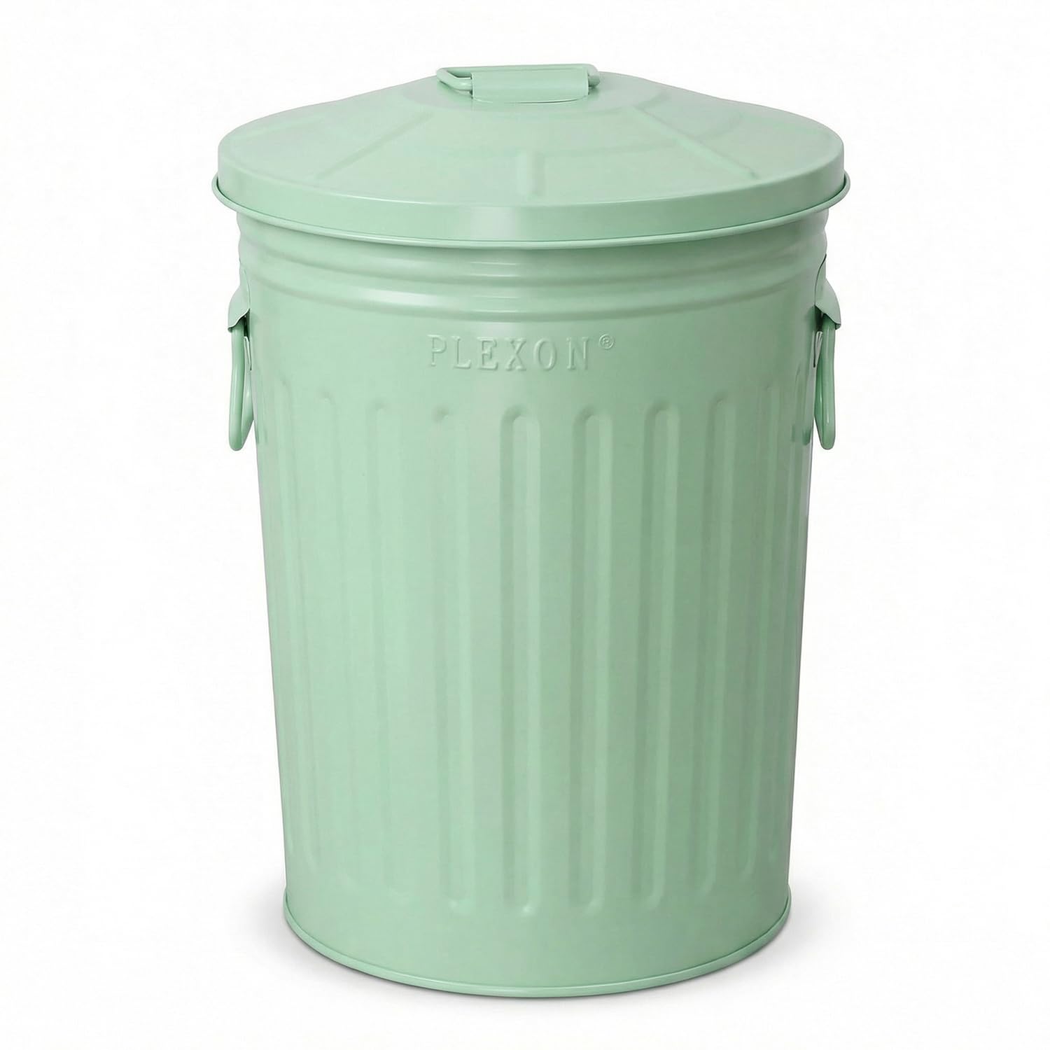 plexon-2-gallon-small-metal-trash-can-with-lid-bathroom-garbage-can-with-lid-bathroom-trash-can-for-bedroom-office-kitchen-indoor-waste-basket-round-powder-coated-green-bucket
