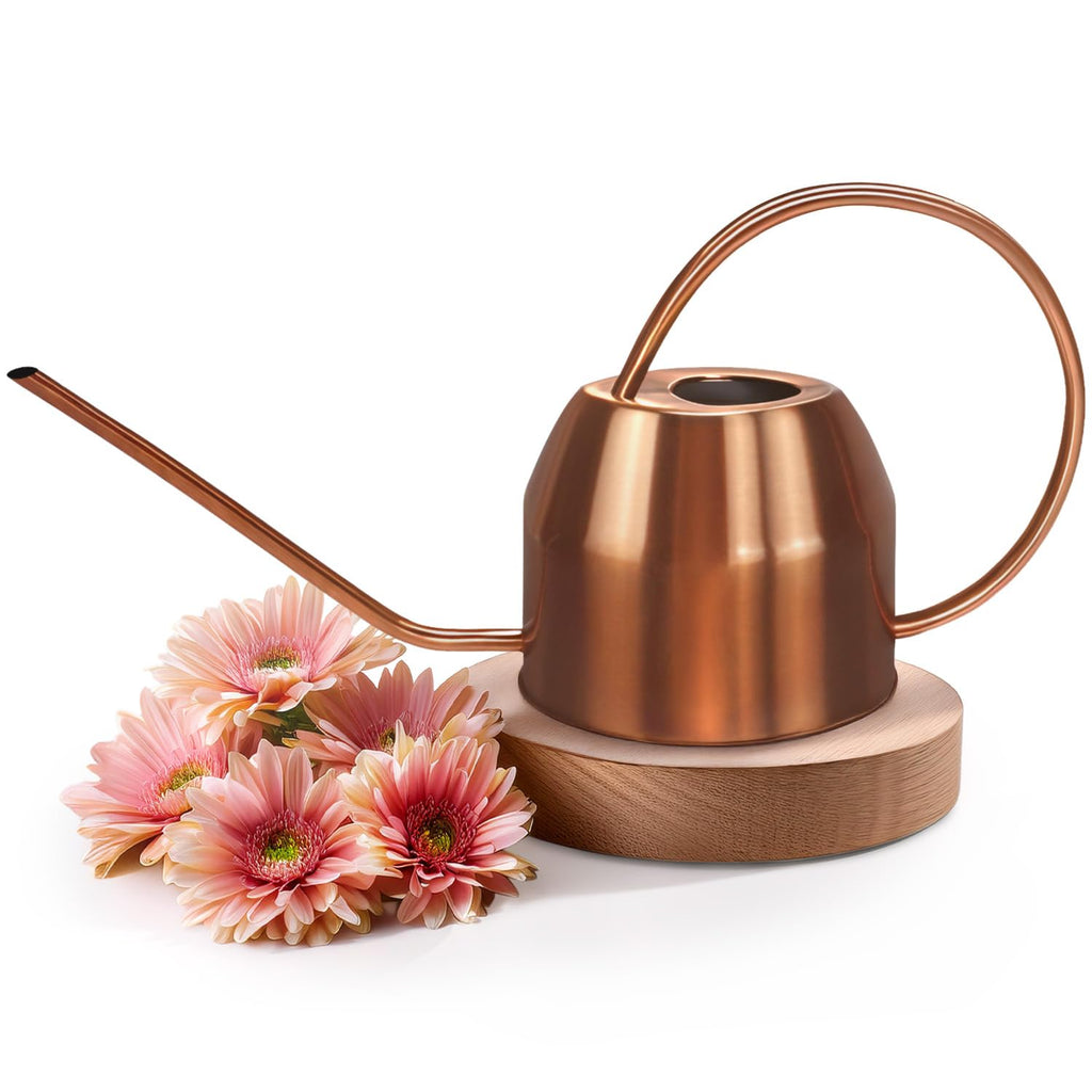 40 oz Rose Gold Stainless Steel Watering Can with Long Spout