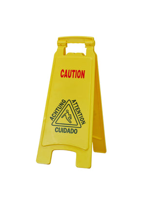 Caution "Wet Floor" Sign, Bright Yellow, Slippery When Wet A-Frame Sign